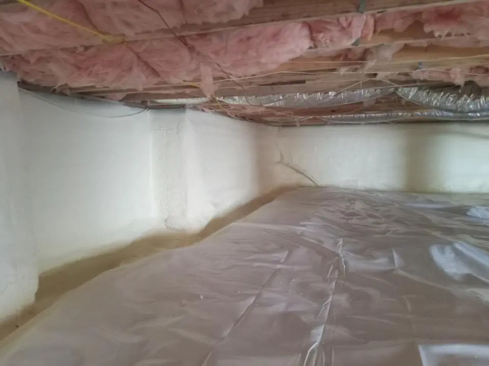 Crawl space encapsulation with closed-cell spray foam for Flat Roof Repair in Mountain House